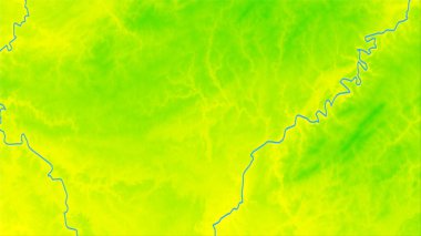 Stereografik projeksiyondaki yıllık sıcaklık haritasında Lüksemburg alanı - raster katmanlarının ham bileşimi