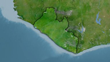 Stereografik projeksiyondaki C uydusunun Liberya bölgesi - koyu parlak çizgili raster tabakalarının ham bileşimi