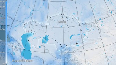 Efsanevi stereografik projeksiyonda Kazakistan bölgesinin en soğuk çeyreğinin yağışı - ana kompozisyon