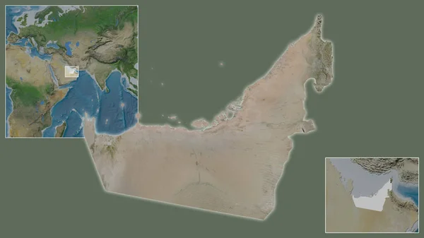 Primer Plano Los Emiratos Árabes Unidos Ubicación Región Centro Mapa — Foto de Stock