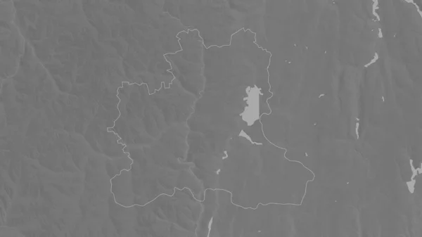 リペツク ロシアの領域 湖や川とグレースケールの地図 形状は その国の領域に対して概説 3Dレンダリング — ストック写真