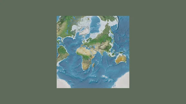 Square Frame Large Scale Map World Oblique Van Der Grinten — Stock Photo, Image