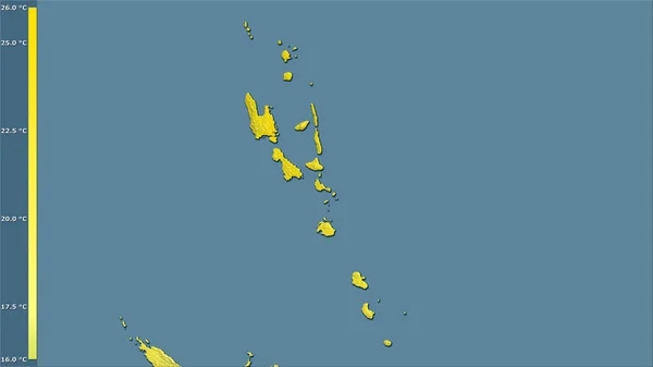 Température Moyenne Quartier Froid Région Vanuatu Dans Projection Stéréographique Avec — Photo