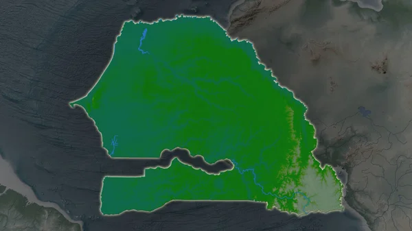 세네갈 지역은 주변의 어두운 있었습니다 물리적 지형적 — 스톡 사진