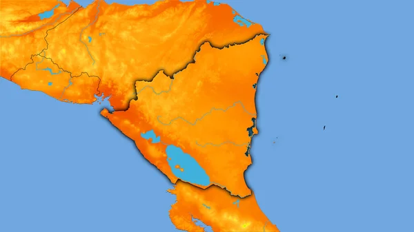 Área Nicaragua Mapa Anual Temperatura Proyección Estereográfica Composición Cruda Capas —  Fotos de Stock