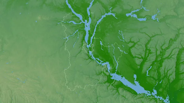 キエフ ウクライナの地域 湖や川と色シェーダーデータ 形状は その国の領域に対して概説 3Dレンダリング — ストック写真