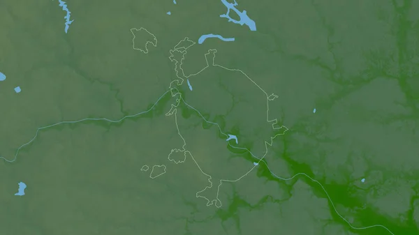 Moskva City Staden Ryssland Färgade Skuggdata Med Sjöar Och Floder — Stockfoto