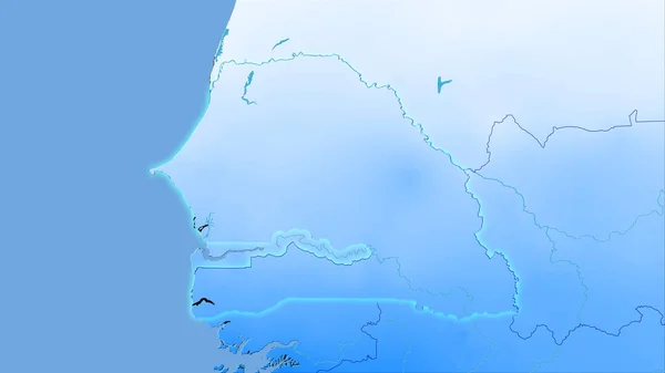 Área Senegal Mapa Anual Precipitação Projeção Estereográfica Composição Bruta Camadas — Fotografia de Stock