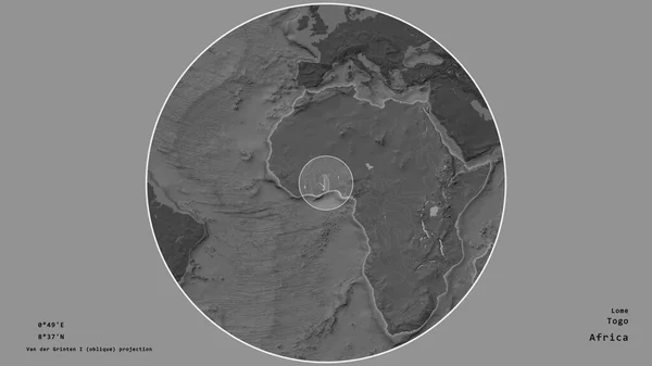 Zona Togo Marcada Con Círculo Mapa Gran Escala Del Continente — Foto de Stock