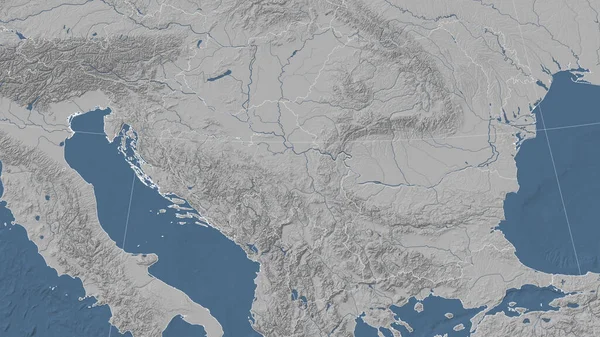 Сербія Околиці Дистанційна Перспектива Обрисів Мапа Висот — стокове фото