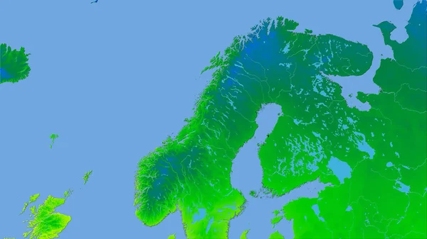 Área Noruega Mapa Anual Temperatura Projeção Estereográfica Composição Bruta Camadas — Fotografia de Stock