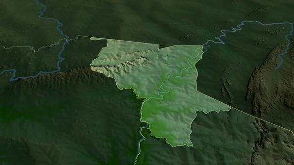 Savanes Region Togo Zoomed Highlighted Main Physical Landscape Features Rendering — Stock Photo, Image