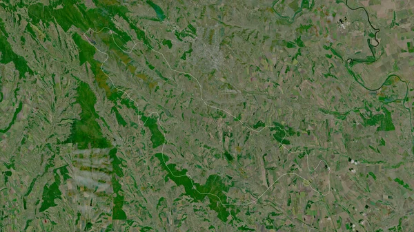 イアロヴェニ モルドバの地区 衛星画像 形状は その国の領域に対して概説 3Dレンダリング — ストック写真