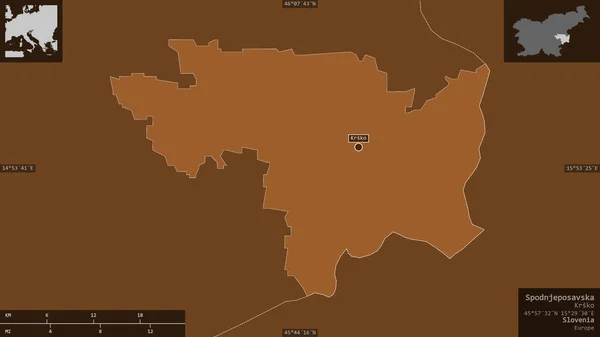 Spodnjeposavska Statistische Region Von Slowenien Gemusterte Körper Mit Seen Und — Stockfoto