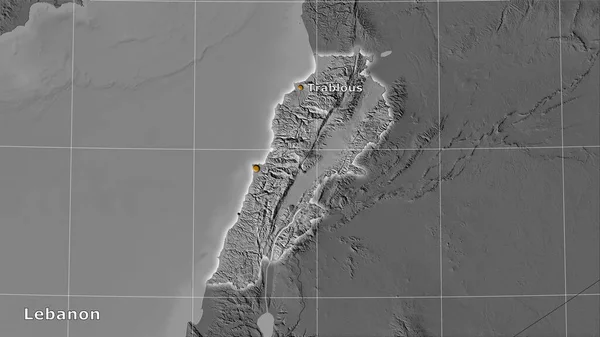 Zona Libanesa Mapa Elevación Del Bilevel Proyección Estereográfica Composición Principal — Foto de Stock