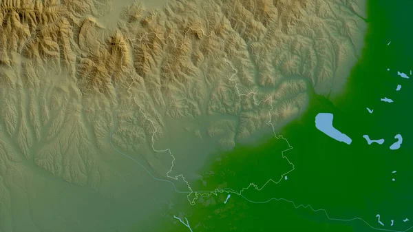 Prahova County Romania Colored Shader Data Lakes Rivers Shape Outlined — Stock Photo, Image