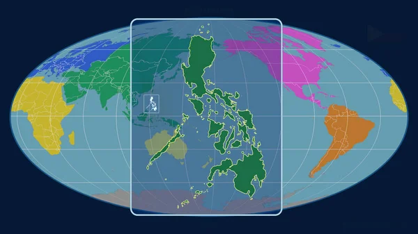 Zoomed Met Het Oog Filippijnen Schets Met Perspectief Lijnen Tegen — Stockfoto