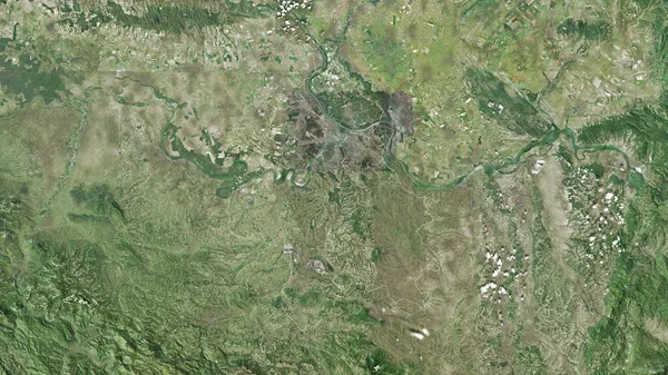 Grad Beograd Staden Serbien Satellitbilder Form Som Skisseras Mot Dess — Stockfoto