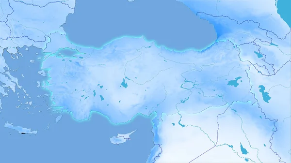 Área Turquia Mapa Anual Precipitação Projeção Estereográfica Composição Bruta Camadas — Fotografia de Stock