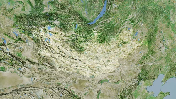 Mongolia Zona Satélite Mapa Proyección Estereográfica Composición Cruda Capas Trama — Foto de Stock