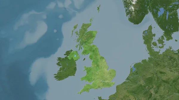 Área Reino Unido Mapa Satélite Projeção Estereográfica Composição Bruta Camadas — Fotografia de Stock