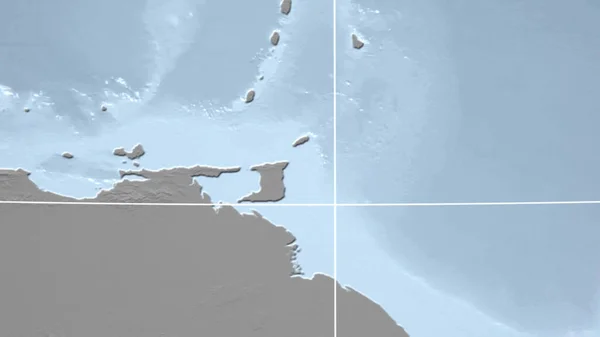 Trinidad Tobago Bairro Perspectiva Distante Sem Contorno Mapa Elevação Escala — Fotografia de Stock
