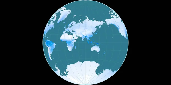 Mapa Mundo Projeção Van Der Grinten Centrada Longitude Leste Mapa — Fotografia de Stock