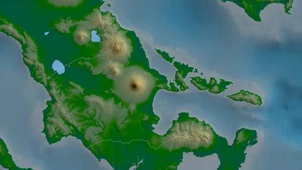 Albay Provincia Filipinas Datos Sombreado Colores Con Lagos Ríos Forma — Foto de Stock