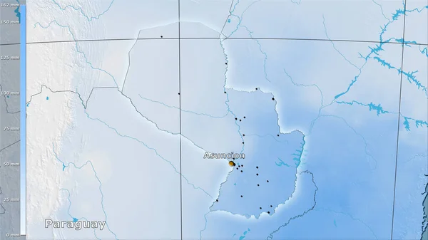 Precipitación Del Mes Más Seco Dentro Del Área Paraguay Proyección —  Fotos de Stock