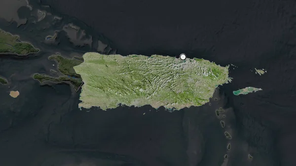 Das Hervorgehobene Gebiet Puerto Ricos Mit Hauptstadt Auf Der Ungesättigten — Stockfoto