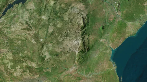 Manicaland Province Zimbabwe Satellite Imagery Shape Outlined Its Country Area — Stock Photo, Image