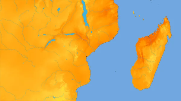 Area Del Mozambico Sulla Mappa Annuale Della Temperatura Nella Proiezione — Foto Stock