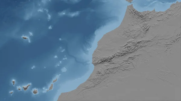 Marruecos Primer Plano Perspectiva Del País Sin Esbozo Mapa Elevación — Foto de Stock