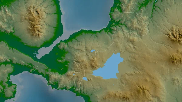 Lanao Del Norte Prowincja Filipiny Kolorowe Dane Zacienienia Jeziorami Rzekami — Zdjęcie stockowe