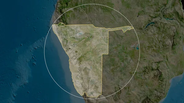 Ναμίμπια Zoomed Και Κύκλο Δορυφορικές Εικόνες Απόδοση — Φωτογραφία Αρχείου