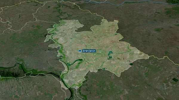 Srednje Banatski District Serbie Zoomé Souligné Avec Capitale Imagerie Satellite — Photo