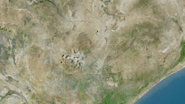 Гедо Район Сомали Спутниковые Снимки Форма Очерченная Против Территории Рендеринг — стоковое фото