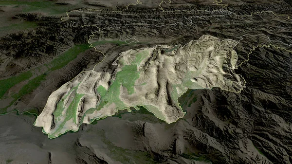 Хатлон Регион Таджикистана Увеличен Выделен Спутниковые Снимки Рендеринг — стоковое фото