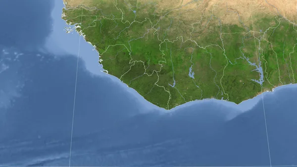 Liberia Dintorni Prospettiva Obliqua Lontana Nessun Contorno Immagini Satellitari — Foto Stock