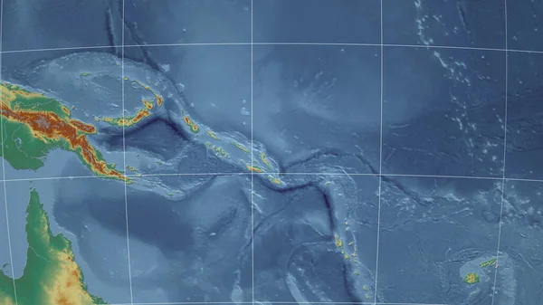 Islas Salomón Barrio Perspectiva Distante Sin Contorno Mapa Topográfico Relieve — Foto de Stock