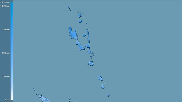 Neerslag Van Het Droogste Kwart Het Vanuatu Gebied Stereografische Projectie — Stockfoto