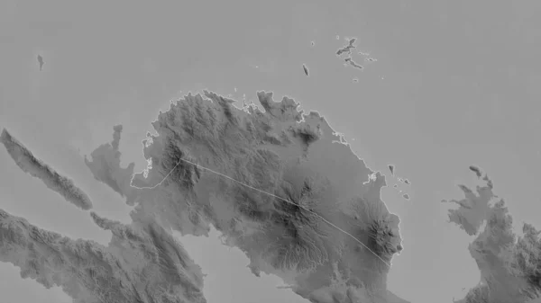 フィリピンの州 ノーテ島 湖や川とグレースケールの地図 形状は その国の領域に対して概説 3Dレンダリング — ストック写真