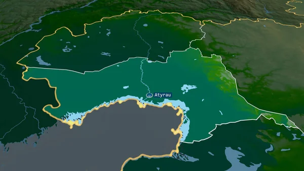 Atyrau Region Kazachstanu Powiększył Się Podkreślił Kapitałem Główne Cechy Krajobrazu — Zdjęcie stockowe