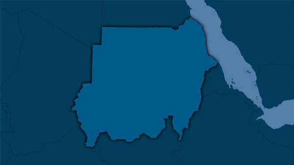 Súdánská Oblast Masivní Mapě Stereografické Projekci Hrubé Složení Rastrových Vrstev — Stock fotografie