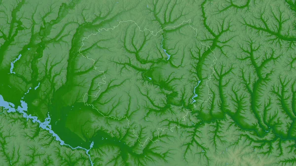 Kharkiv Region Ukraine Colored Shader Data Lakes Rivers Shape Outlined — Stock Photo, Image