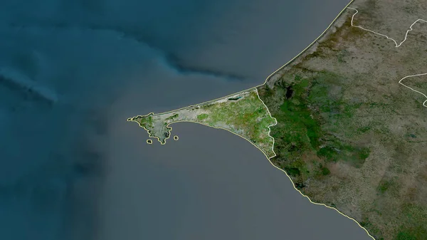 Dakar Région Sénégal Zoomé Mis Évidence Imagerie Satellite Rendu — Photo