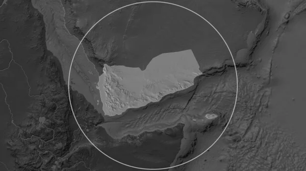 Ampliata Area Dello Yemen Circondata Cerchio Sullo Sfondo Del Suo — Foto Stock