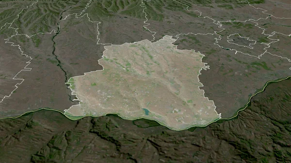 Teleorman Provincie Roemenië Zoomde Gemarkeerd Satellietbeelden Weergave — Stockfoto