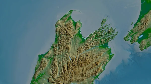 Nelson Nya Zeelands Enhetliga Auktoritet Färgade Skuggdata Med Sjöar Och — Stockfoto