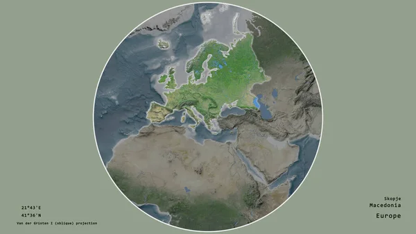 Région Macédoine Est Centrée Dans Cercle Entourant Son Continent Sur — Photo